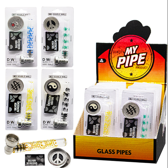 Glass pipe with plastic grinder