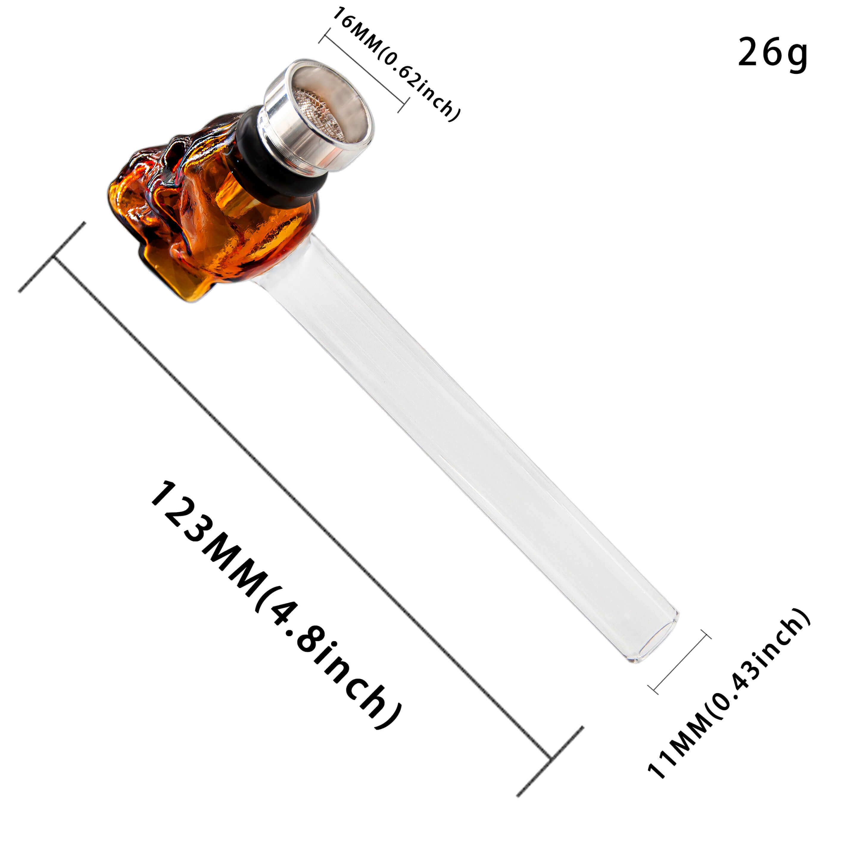 Glass pipe with skull parttern