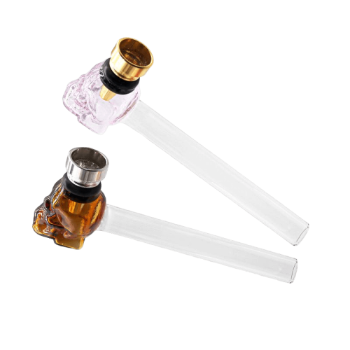 Glass pipe with skull parttern